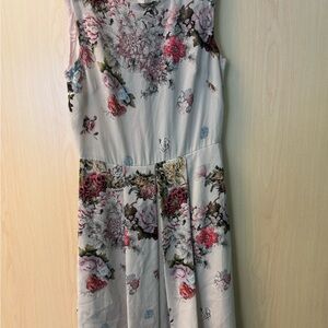 Slate & Willow Floral Midi Dress in Pink and Cream